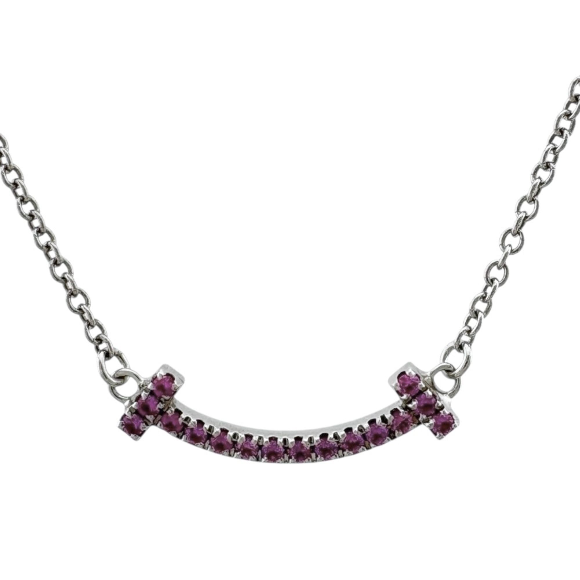 Tiffany T Smile Necklace with Pink Sapphire for Women, TIFFANY & Co.