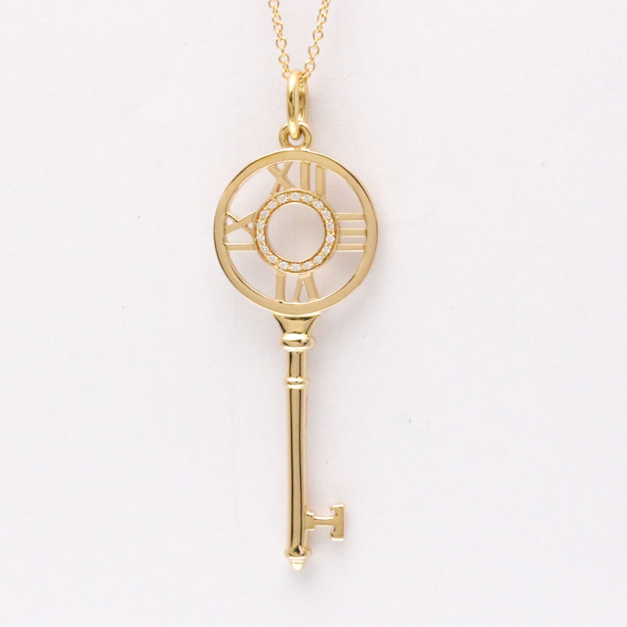Tiffany Atlas Key Diamond Necklace Pink Gold (18K) Diamond Women,Men Fashion Pendant Necklace (Pink