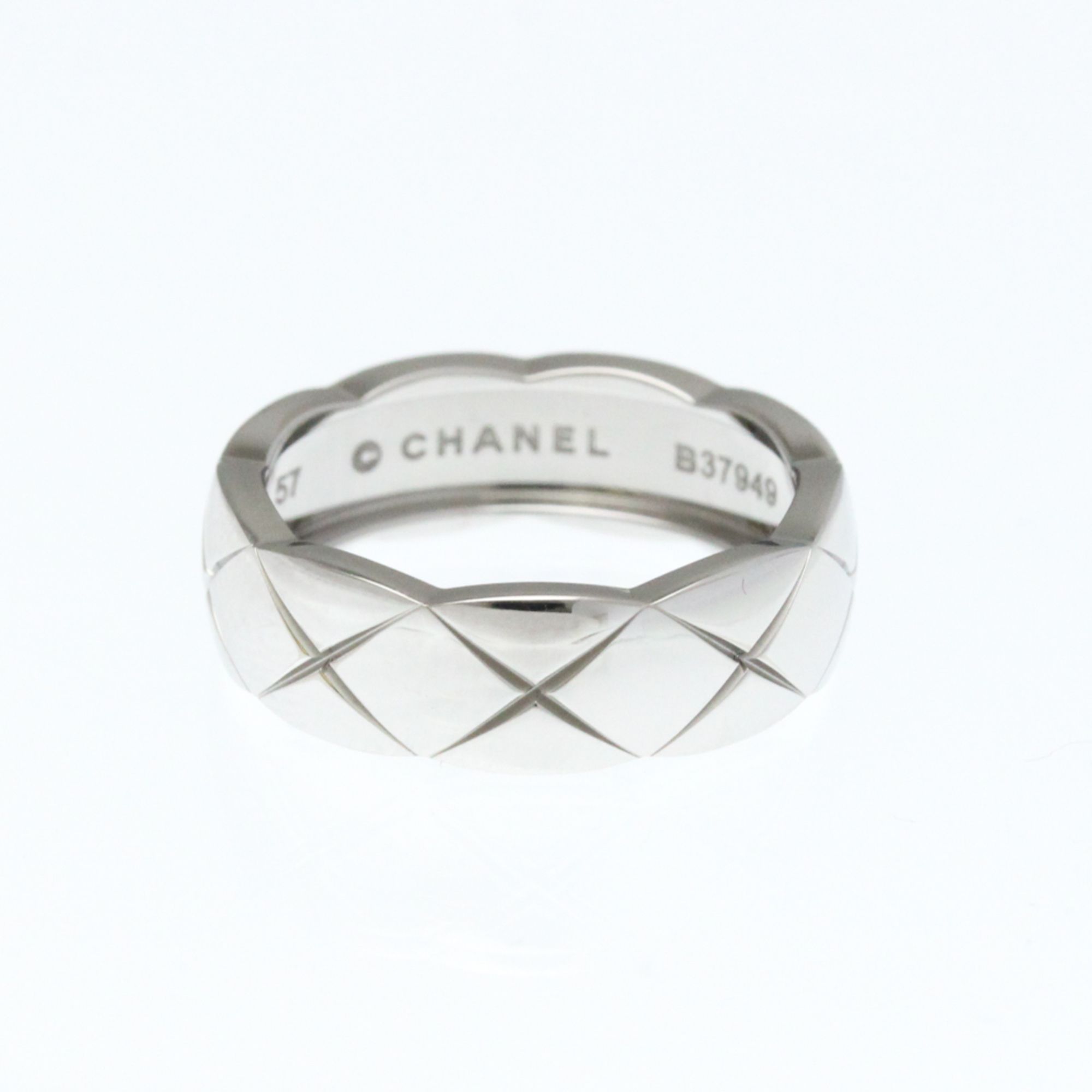 Chanel Coco Crush Ring Medium Size White Gold (18K) Fashion No Stone Band Ring Silver