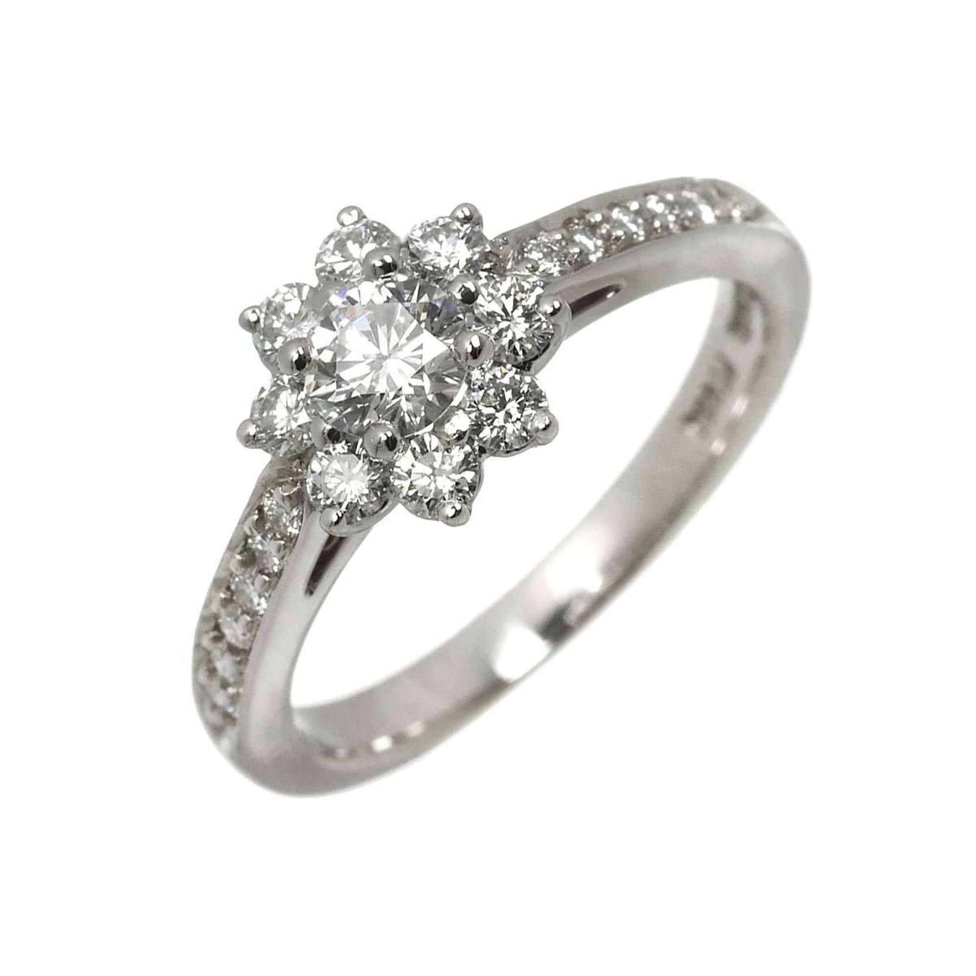 Tiffany & Co. Flora size 8 ring with diamonds and platinum flower.