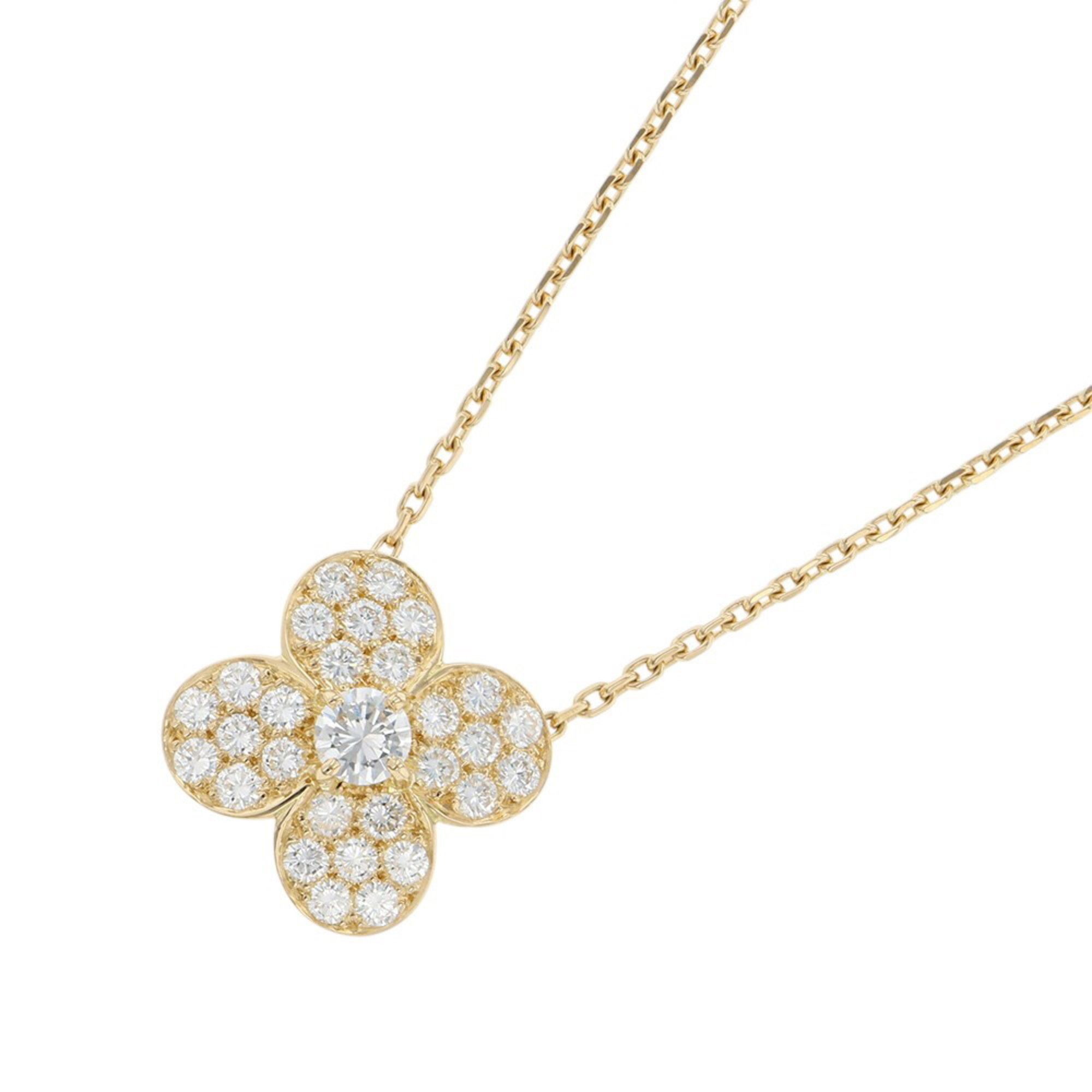 Van Cleef & Arpels Trefle Necklace, Large Model, 1.03ct Diamonds, 18KYG