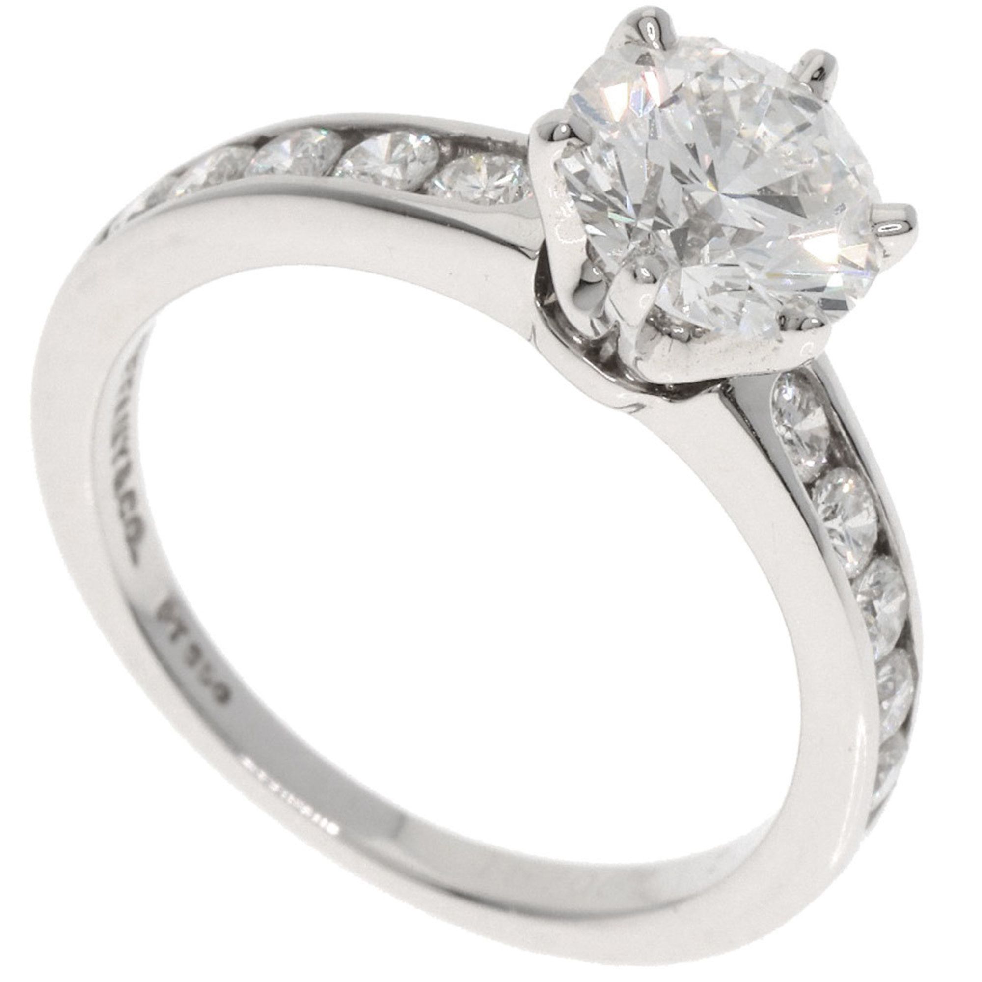 Tiffany & Co. Solitaire Diamond Ring in Platinum (PT950) G-VVS2-VG. Women's.