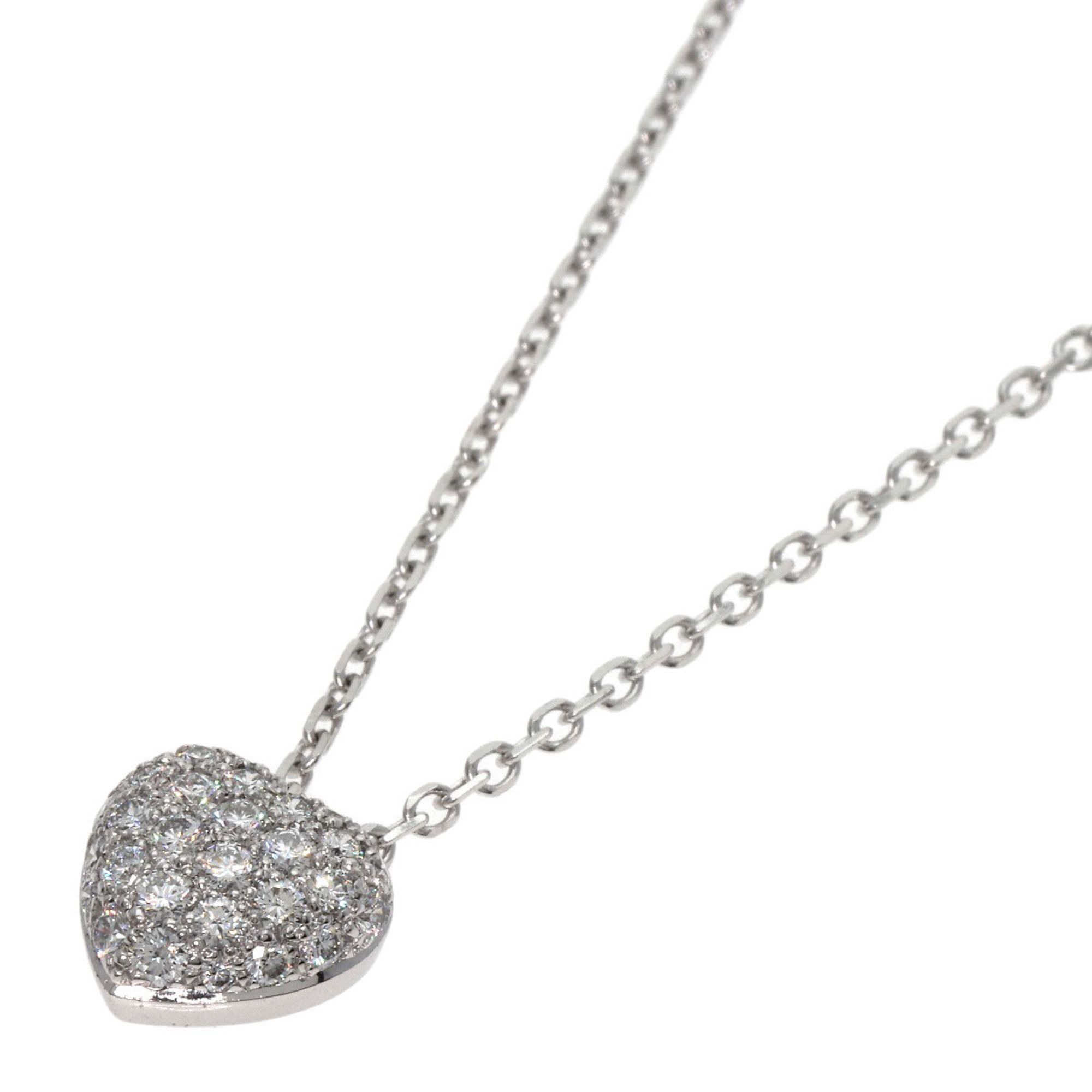 Cartier Heart Pavé Diamond Necklace in 18K White Gold for Women