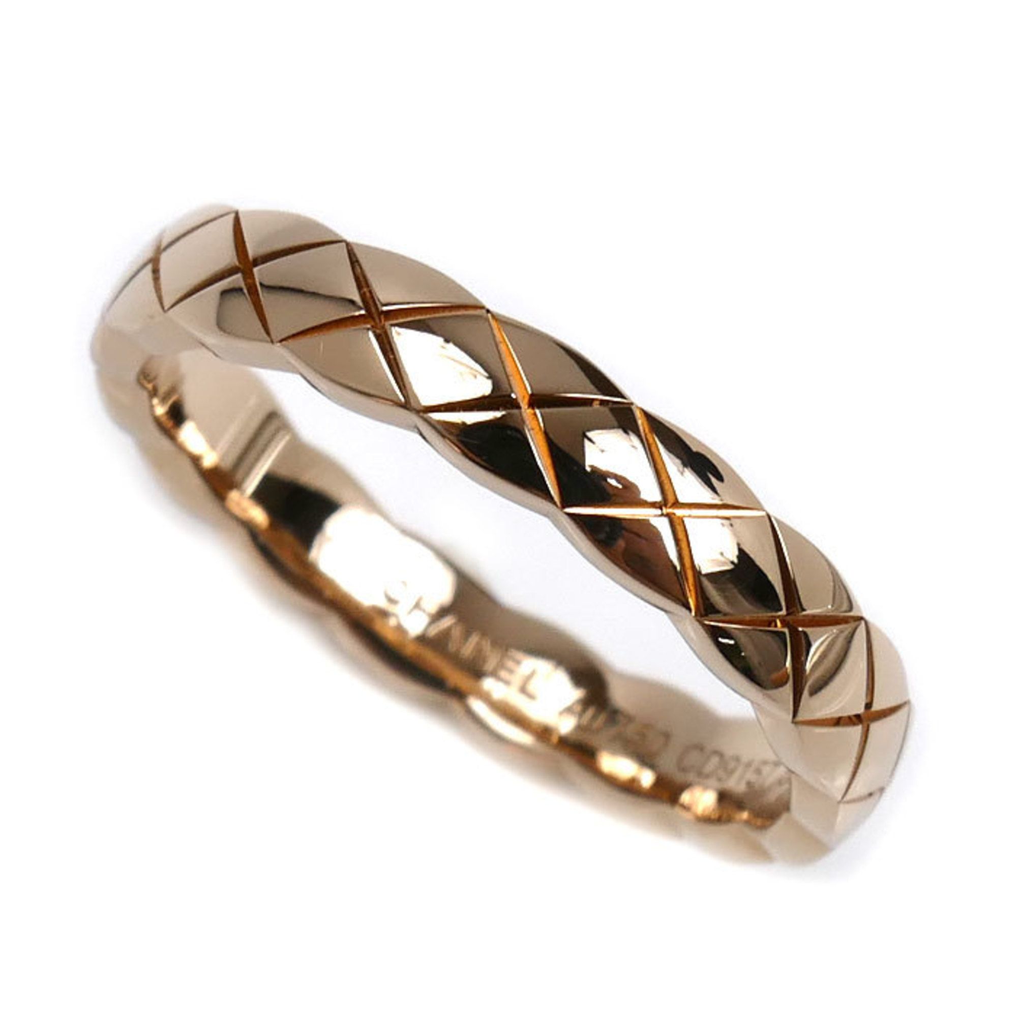 CHANEL 18K Pink Gold Coco Crush Ring J11785 Size 9.5 (50cm) 3.6g Women's