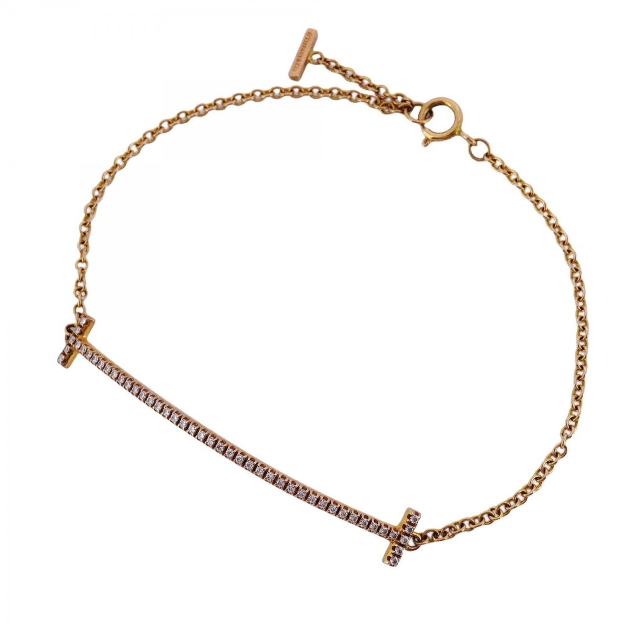 Tiffany T Smile Bracelet in 18K Pink Gold with Diamonds for Women