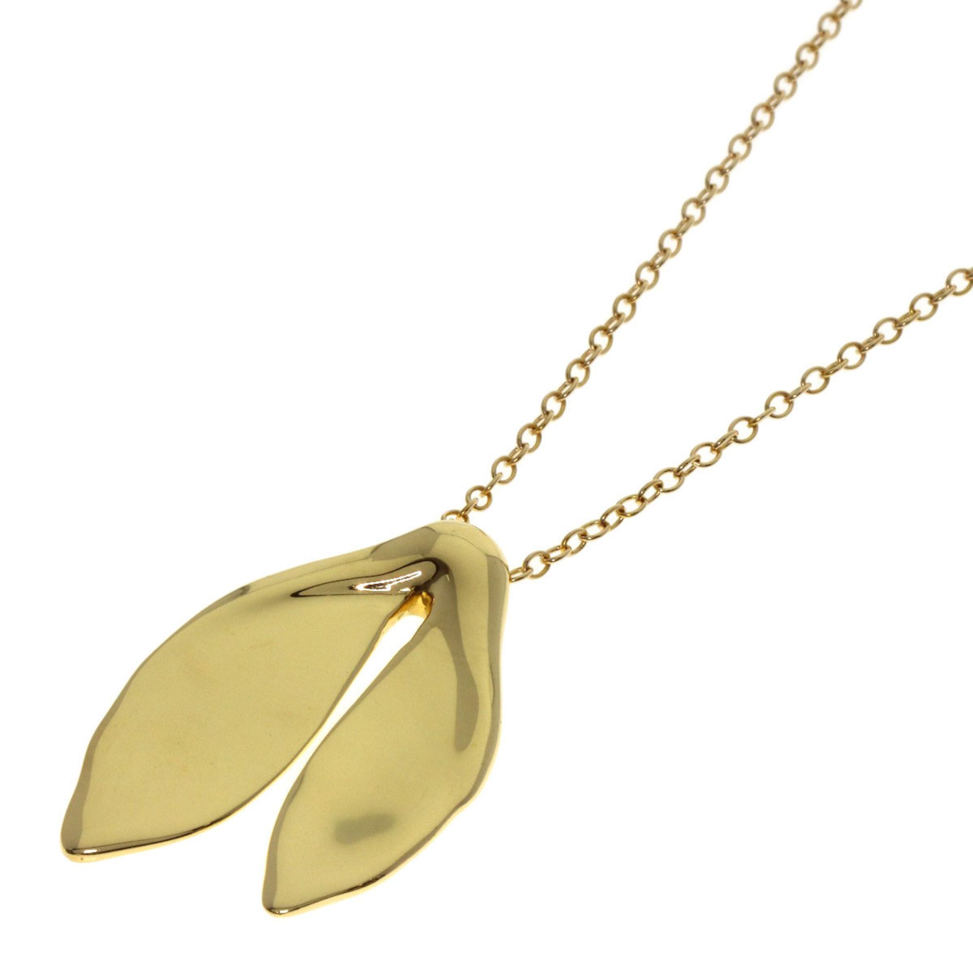 Tiffany & Co. Whale Tail Necklace in 18K Yellow Gold for Women. TIFFANY