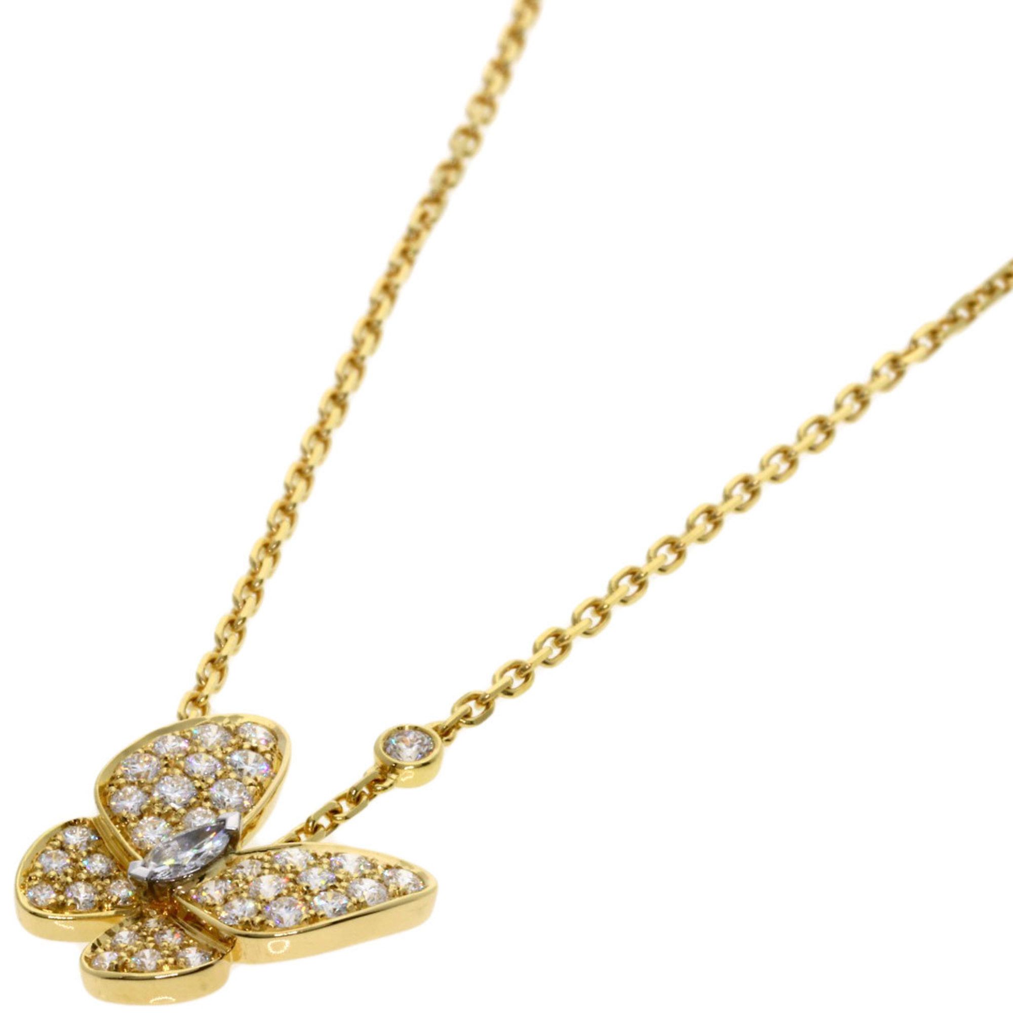 Van Cleef & Arpels de Papillon Diamond Necklace in 18K Yellow Gold for Women.