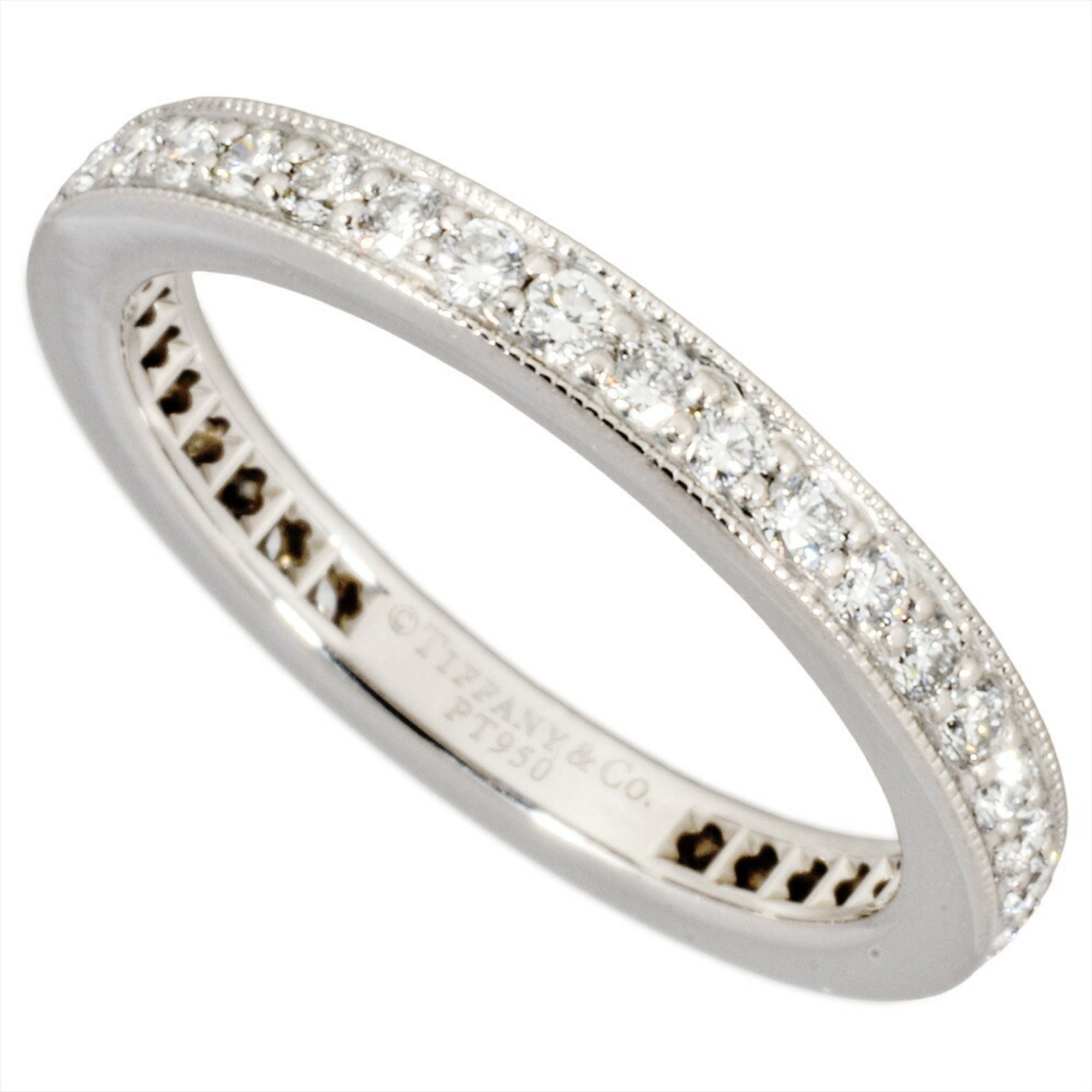 Tiffany & Co. Legacy Full Eternity Ring with Diamonds, Size 8.5, 3.6g, Platinum, Pt950, Women's