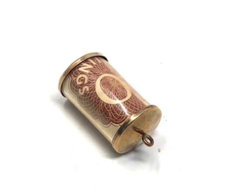 9ct gold vintage emergency money charm with 10 shilling note (2.5g) 