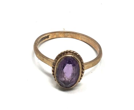 9ct gold vintage amethyst ring (2.4g) 