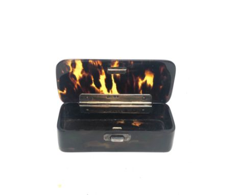 Antique silver mounted tortoiseshell snuff box 