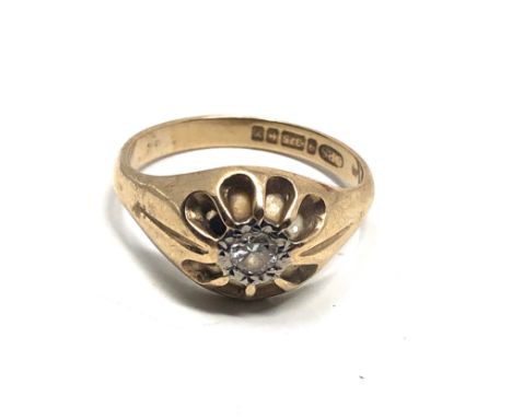 9ct gold diamond ring (2.6g) 