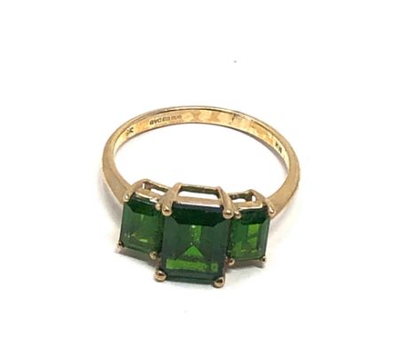 9ct gold diopside dress ring (2.3g) 