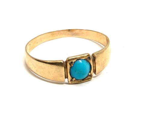 14ct gold vintage turquoise  ring (1.4g) 