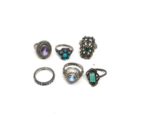 7 X Silver Vintage &amp; Antique Rings 