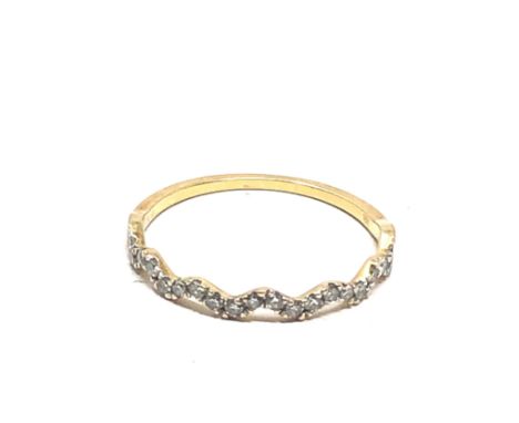 18ct gold diamond wave band ring (0.8g) 