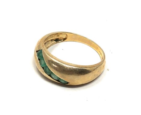 9ct gold vintage emerald ring (3.6g) 