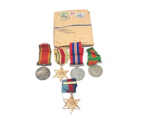 ww2 8th army south African medal group all named to 34637 o.nathan with original award notice 8th army bar &amp; envelope to 