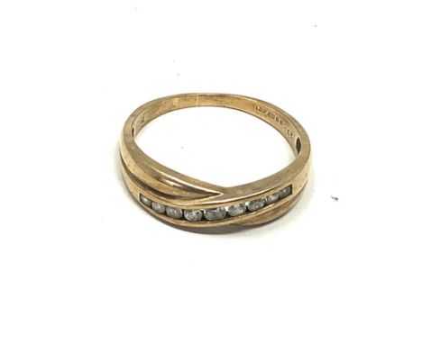 9ct gold vintage clear stone dress ring (2g) 