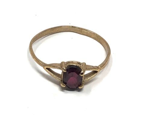 9ct gold amethyst ring (0.9g) 