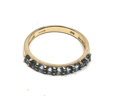 9ct gold aquamarine ring (1.4g) 