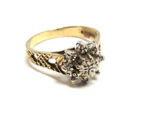 9ct gold vintage diamond ring (2.8g) 