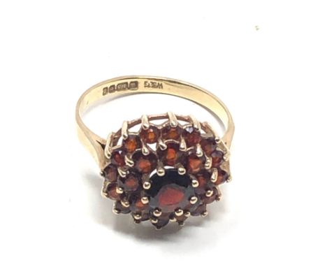 9ct gold garnet ring (2.9g) 