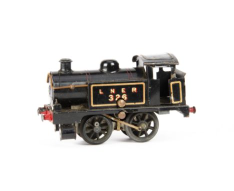 An Early Hornby O Gauge No E16 LNER 0-4-0 Tank Locomotive 'Project', finished in LNER black as no 326 with brass brush caps t