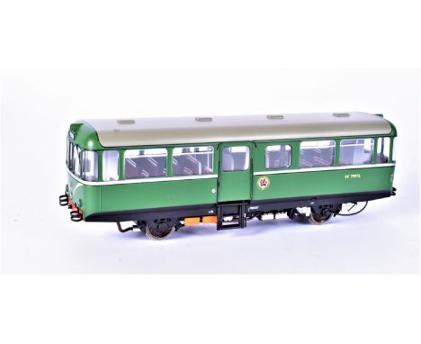 A Heljan 0 Gauge electric BR(W) light green AC Railbus with speed whiskers,  W79976, in original box, VG, small area of paint