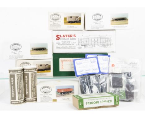 Thirteen Unmade Finescale O Gauge 4-wheeled Goods Wagon Kits by Various Makers, including 2 LNER/LMS plate wagons, 2 NE cattl