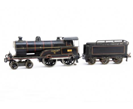 A Bing/Bassett-Lowke 0 Gauge Electric LNWR 'George the Fifth' Locomotive and Tender, in lithographed lined black as no 2663, 