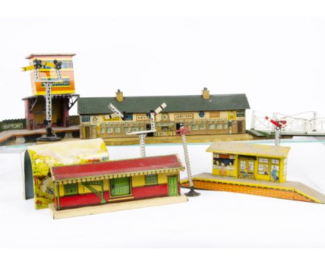 A Conglomeration of Stations and Other O Gauge Accessories mostly by British Makers,  a 'Neville Junction' station by Carette