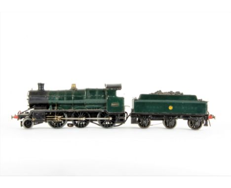 A (Believed-to-be) Bond's 0 Gauge 3-rail GWR 43xx Class 'Mogul' 2-6-0 Locomotive and Tender, a very heavy model fitted with e