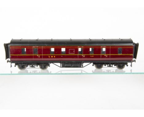An Exley 0 Gauge K5-type LMS Main Line 50' Corridor Full Brake Coach, in LMS maroon as no 31304, G, a little scratching/paint