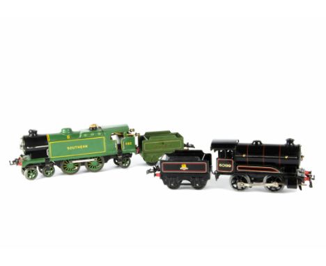 Freelance and Hornby 0 Gauge Locomotives and Tenders, a home-made tinplate body finished in SR malachite green as no 492, fit