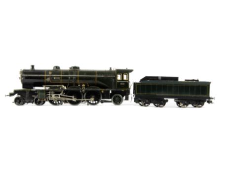 A Marescot 0 Gauge 3-rail electric Etat Railway (France) Pacific Locomotive and Reproduction Tender, in finely-lined dark gre