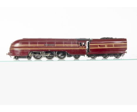 A Late 'Bassett-Lowke' 0 Gauge 3-rail LMS Streamlined 'Coronation' Class 4-6-2 Locomotive and Tender,  in LMS maroon/gold as 