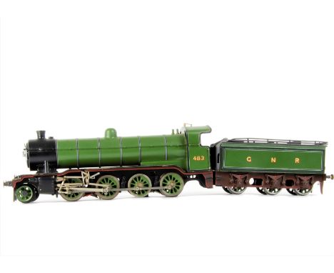 An 0 Gauge 3-rail electric GNR 2-8-0 Locomotive and Tender, attributed to Bassett-Lowke, (repainted by Jeff Knight in 1990), 