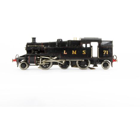 A (Believed-to-be) Bond's 0 Gauge 3-rail LMS Stanier 2-6-2 Tank Locomotive, a heavily-built model, appears fitted with Bond's