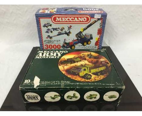 A Meccano Army Construction Set together with a Meccano Army Multikit Construction Set and a Meccano 3000 Motorised Contructi