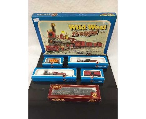 An Airfix Railway Sytem HO Scale Wild West Freight Train Set, code 54053-1, together with 3 Airfix locomotives, numbers 54120