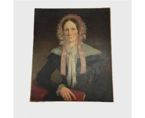 Nineteenth Century English School : A portrait of Ann Venton Gibson, oil on canvas, 76 cm x 64 cm, unframed. 
