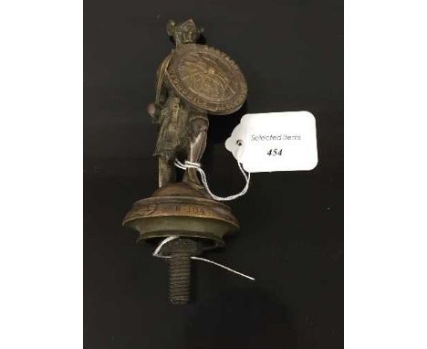 A rare early twentieth century North Eastern Automobile Association bronze 'Guardian' car mascot, modelled as a warrior with 