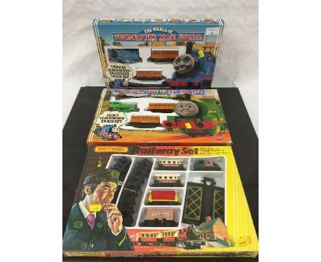 Two Matchbox Railway sets, together with two Thomas The Tank Engine Railway sets and an Ankertrain Railway set, all parts box