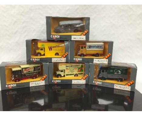 A Corgi Classics die-cast model : Bedford 0 Series Pantechnicon, together with fourteen further die-cast models from the same