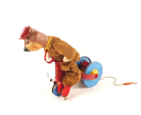 Chiltern Toys, soft and rubber Yogi Bear on trike