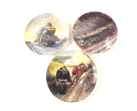Three Wedgwood Royal Mail Collection steam engine wall plates