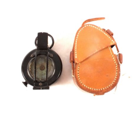 A military (PATTERN) compass with leather case