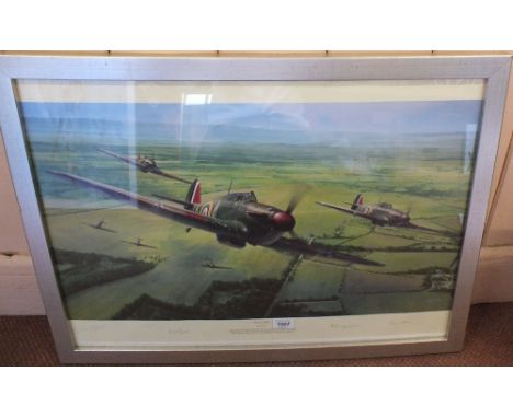 'Vital Force' by Richard Taylor, a print bearing four signatures on border, framed and glazed