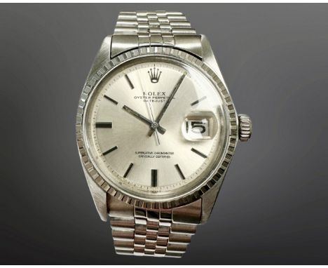 A vintage gent's Rolex stainless steel Oyster Perpetual Datejust automatic calendar wristwatch, ref. 1603, circa 1970, case s